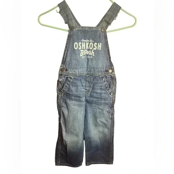 Oshkosh b’Gosh Denim & Co Toddler Overalls Blue VestBak Size 4T - Picture 1 of 11